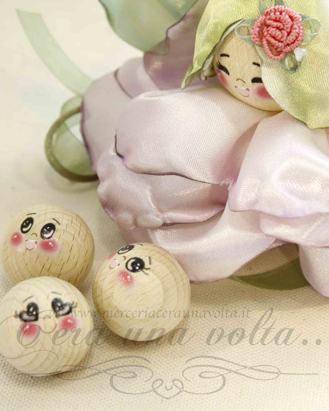 Faccine in legno già dipinte cm 2,5