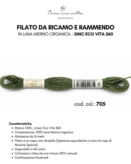 Filato da ricamo e rammendo in lana Merino organica – DMC Eco Vita 360