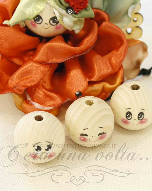 Faccine in legno già dipinte cm 3