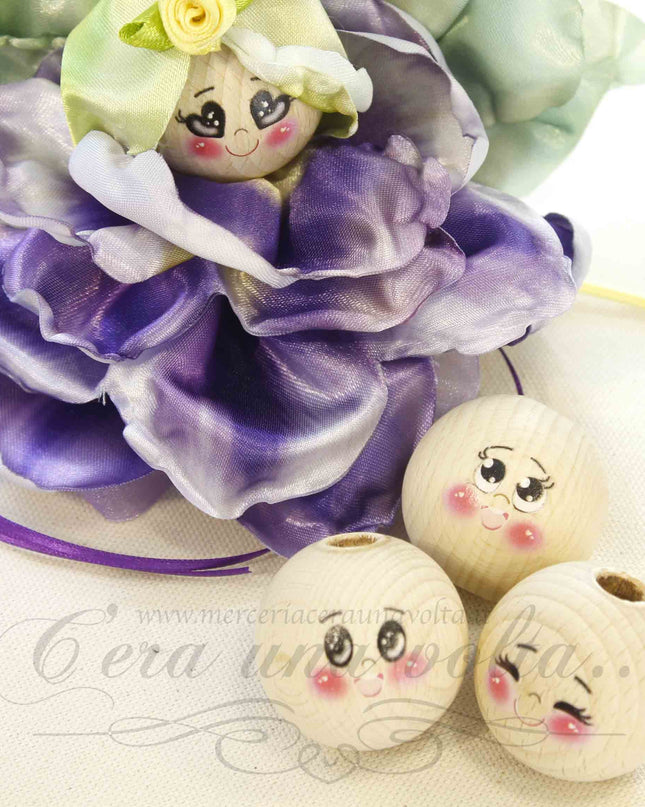 Faccine in legno già dipinte cm 3,5