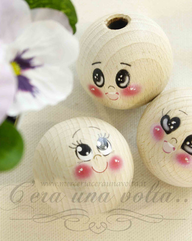 Faccine in legno già dipinte cm 4