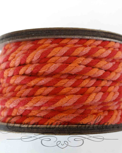 Cordone multicolor in cotone opaco riciclato