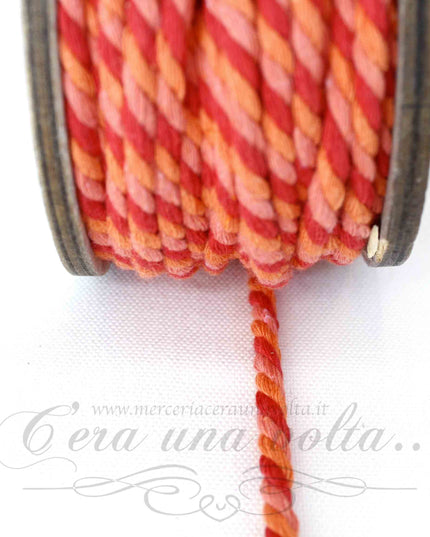 Cordone multicolor in cotone opaco riciclato
