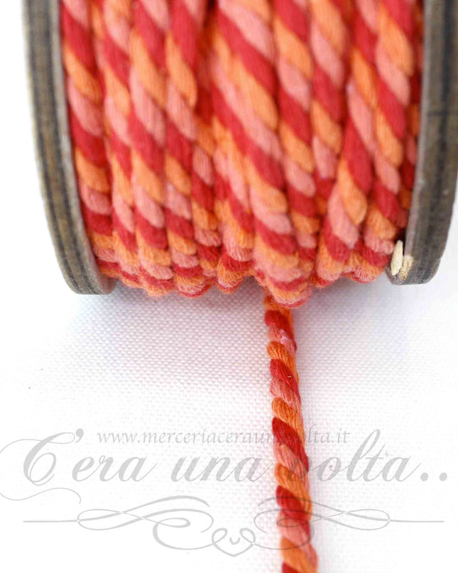 Cordone multicolor in cotone opaco riciclato