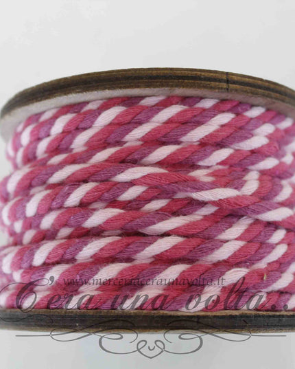 Cordone multicolor in cotone opaco riciclato