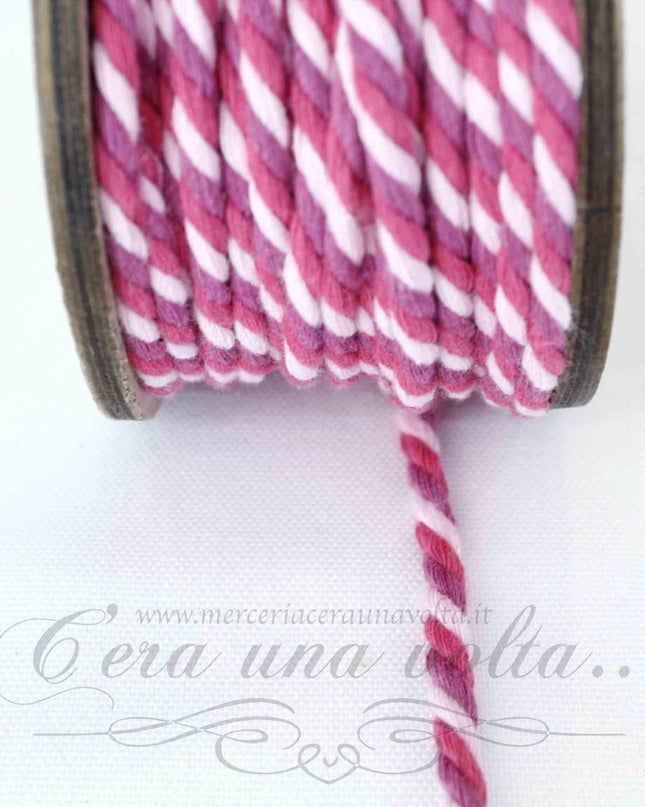 Cordone multicolor in cotone opaco riciclato