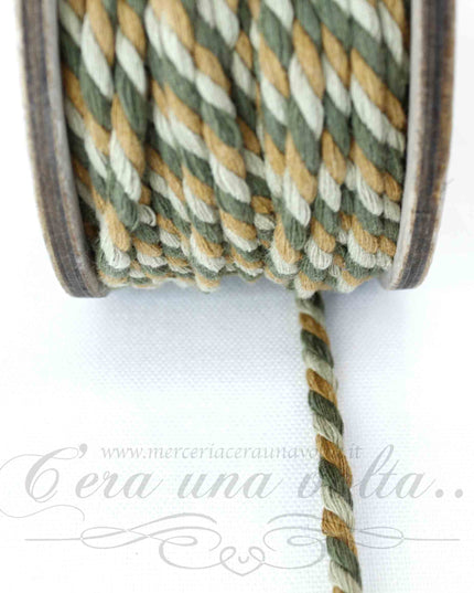 Cordone multicolor in cotone opaco riciclato