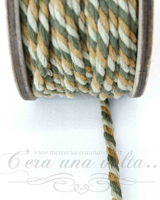 Cordone multicolor in cotone opaco riciclato