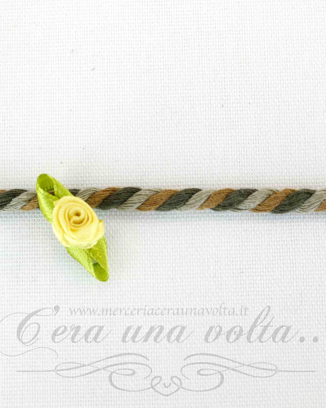 Cordone multicolor in cotone opaco riciclato