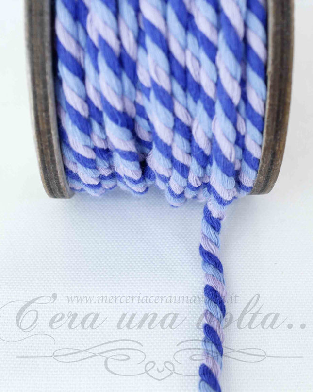 Cordone multicolor in cotone opaco riciclato