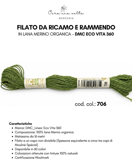 Filato da ricamo e rammendo in lana Merino organica – DMC Eco Vita 360