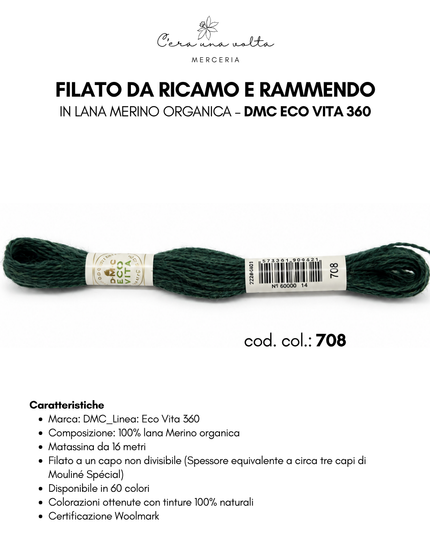 Filato da ricamo e rammendo in lana Merino organica – DMC Eco Vita 360