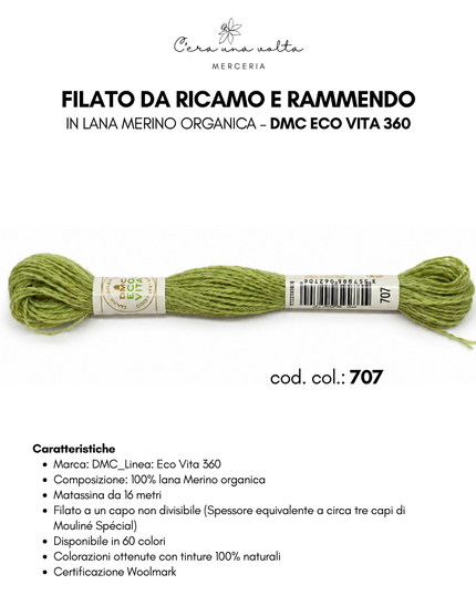 Filato da ricamo e rammendo in lana Merino organica – DMC Eco Vita 360