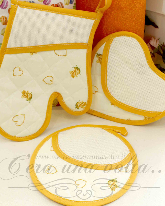 Set 3 pz cucina Rose con inserto Aida