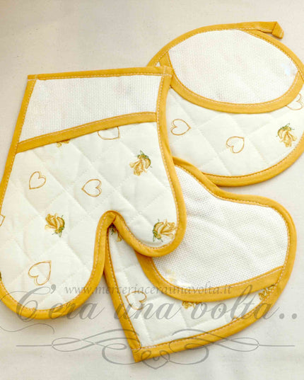 Set 3 pz cucina Rose con inserto Aida