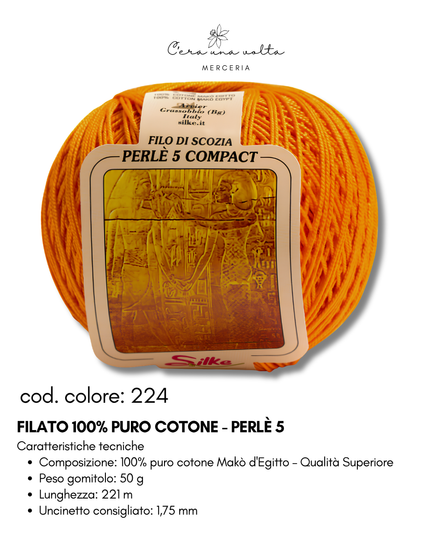 Filato 100% Puro Cotone - Perlè 5 e Perlè 8