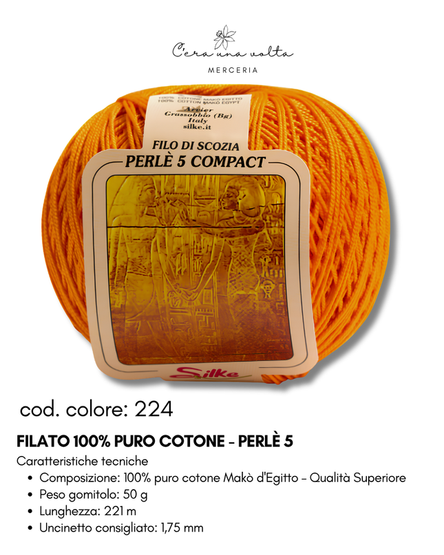 Filato 100% Puro Cotone - Perlè 5 e Perlè 8