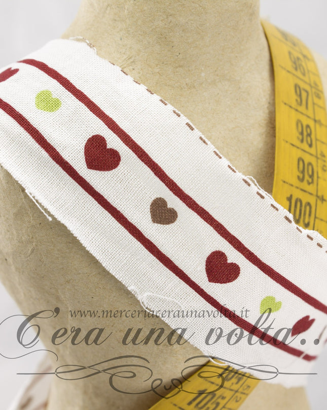 Bordo in cotone cuori