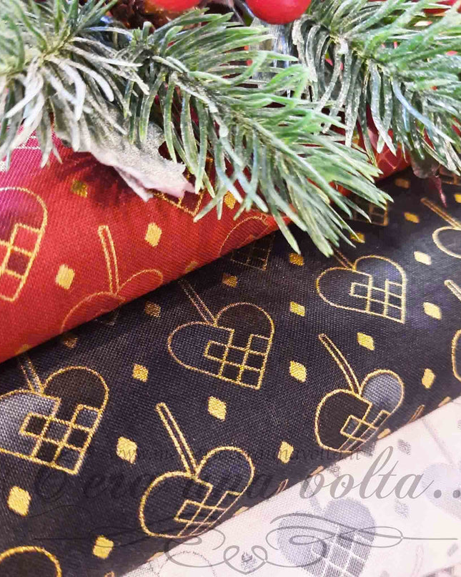 Tessuto Christmas Hearts