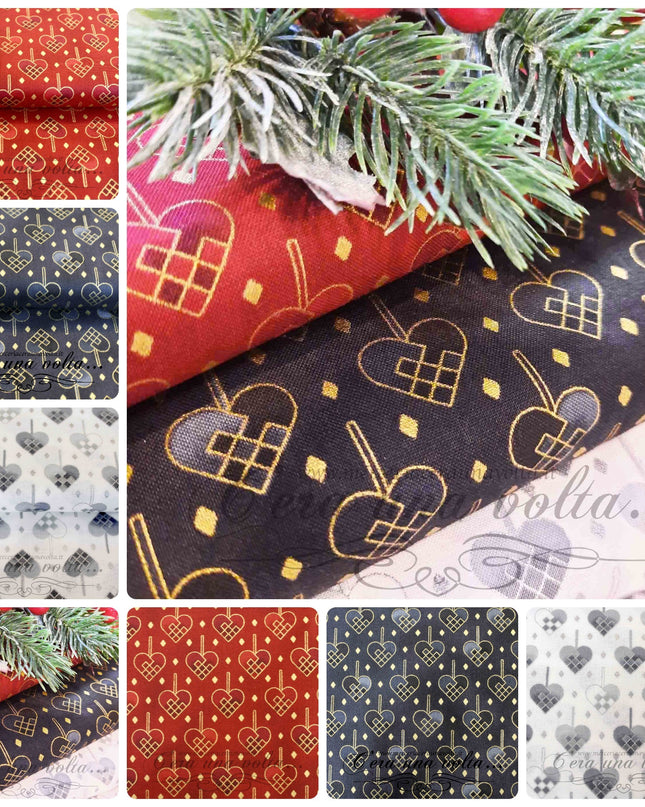 Tessuto Christmas Hearts