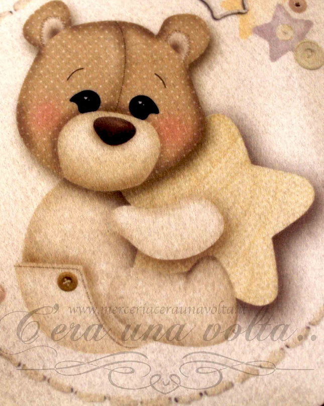 Pannello orsetto baby con coccarda