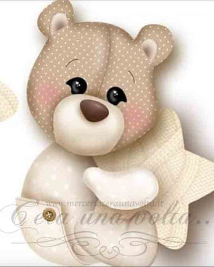 Pannello orsetto baby con coccarda