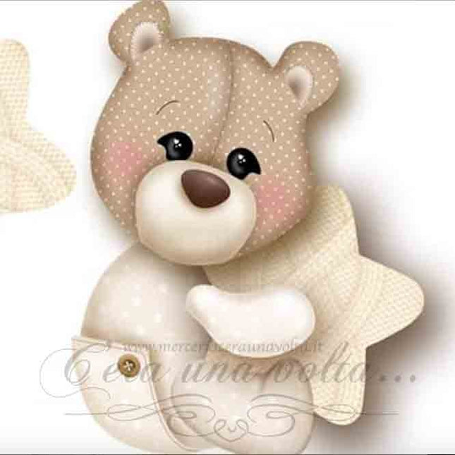Pannello orsetto baby con coccarda