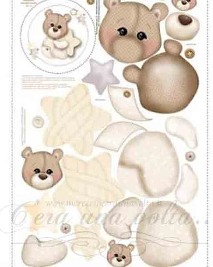 Pannello orsetto baby con coccarda