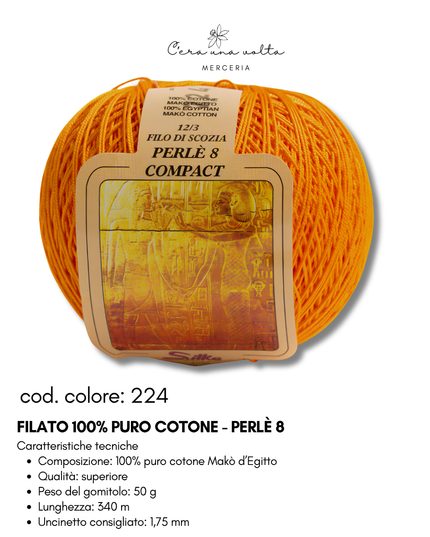 Filato 100% Puro Cotone - Perlè 5 e Perlè 8