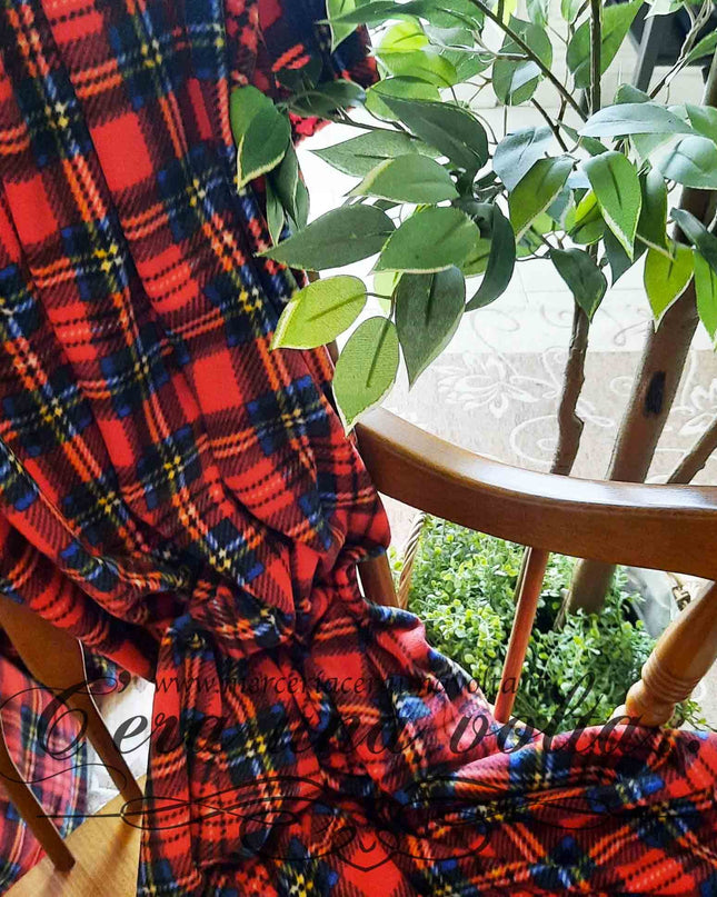 Tessuto in Pile Tartan
