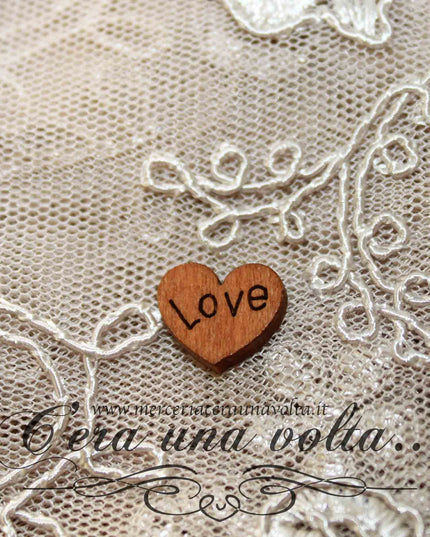 20 pz Cuori in legno