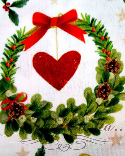 Tessuto Hearts and Stars Christmas