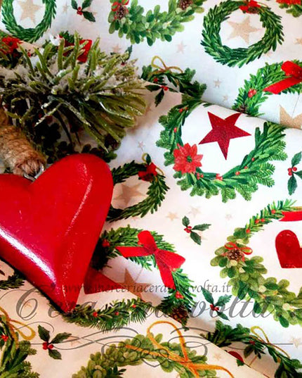 Tessuto Hearts and Stars Christmas