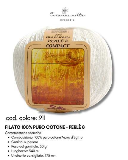 Filato 100% Puro Cotone - Perlè 5 e Perlè 8