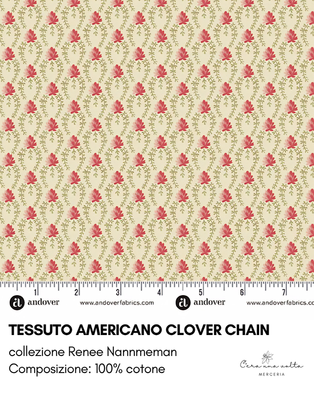 Tessuto americano Clover Chain collezione Renee Nannmeman