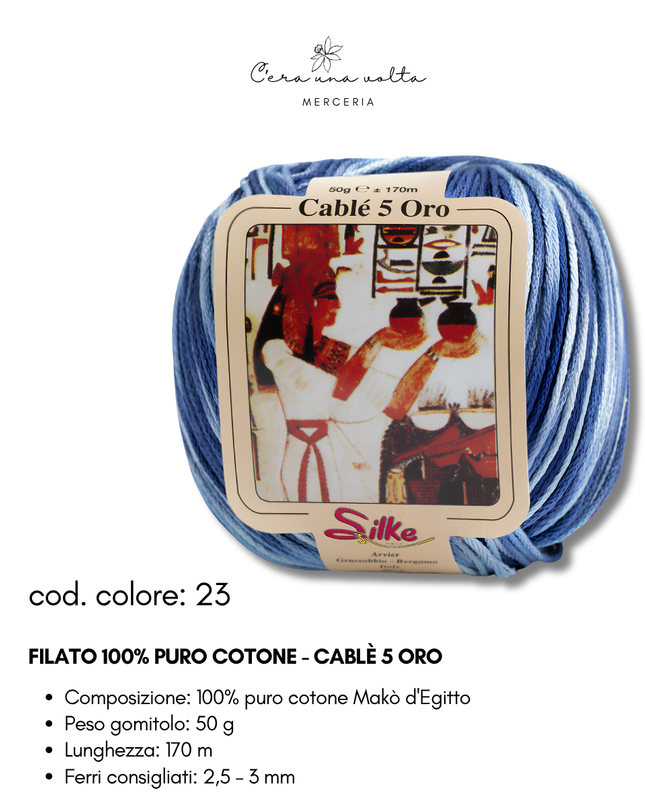 Filato 100% Puro Cotone - Cablè 5 ORO