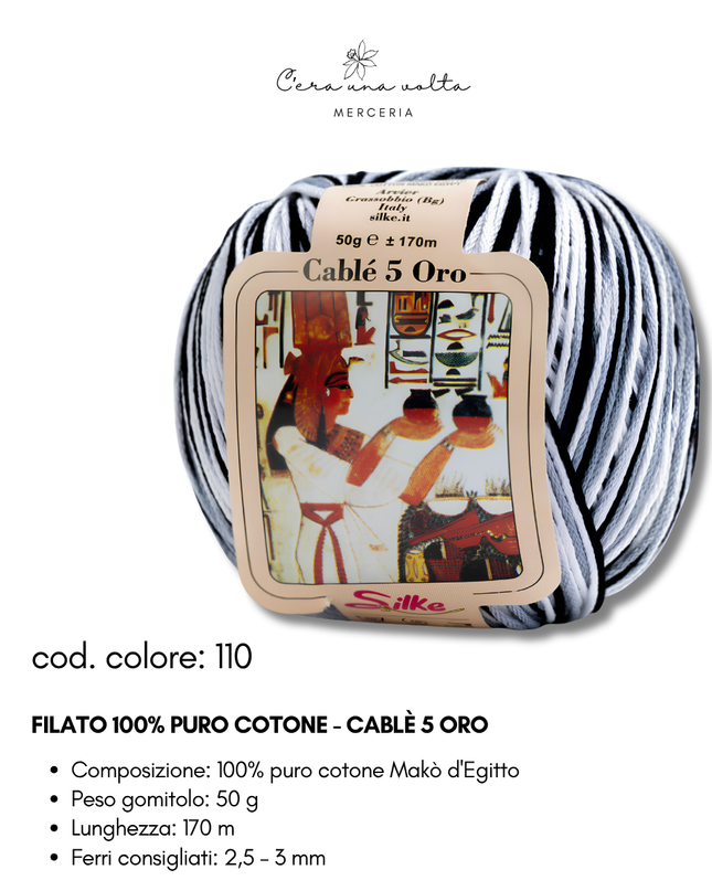 Filato 100% Puro Cotone - Cablè 5 ORO