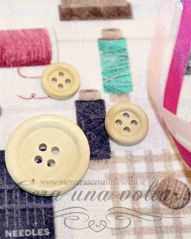 Set Bottoni 4 fori in legno