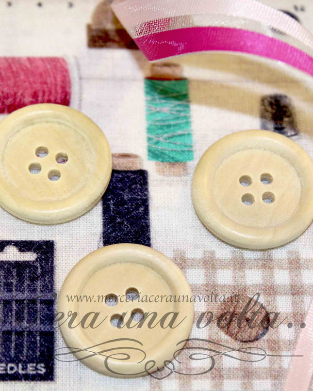 Set Bottoni 4 fori in legno