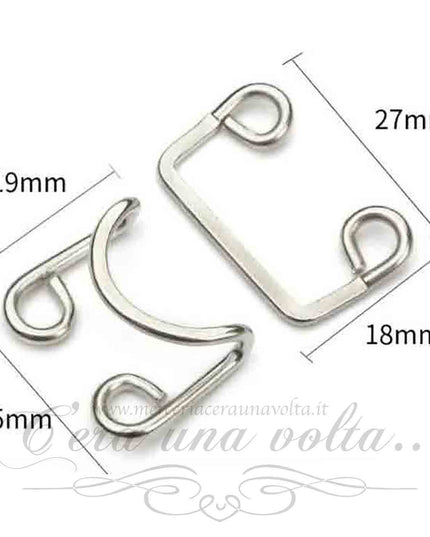 Ganci per abbigliamento Rettangolari Grandi Argento