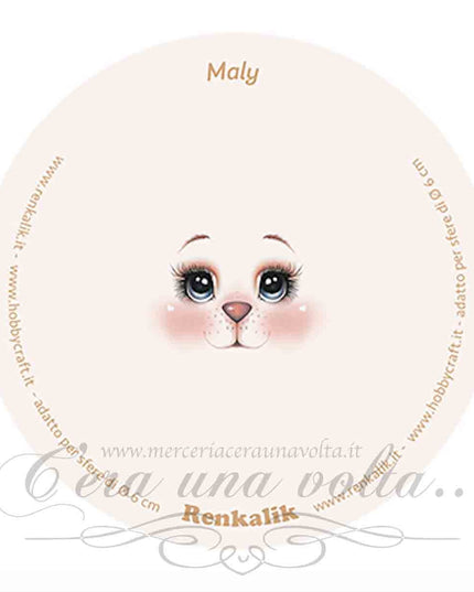 Viso stampato su tessuto Maly