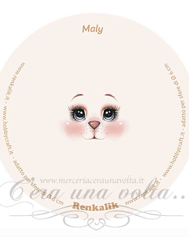 Viso stampato su tessuto Maly