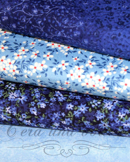 Set 8 Pz Tessuto Patchwork Light blue