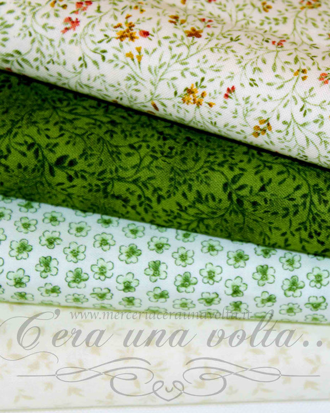 Set 8 Pz Tessuto Patchwork Green