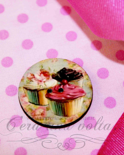 6 Bottoni Decorativi CupCake