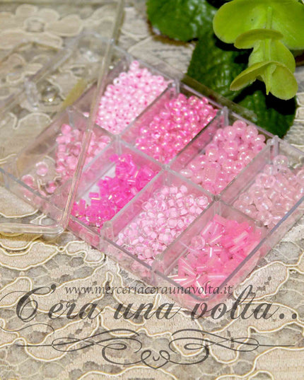 Scatola Perle assortite Rosa