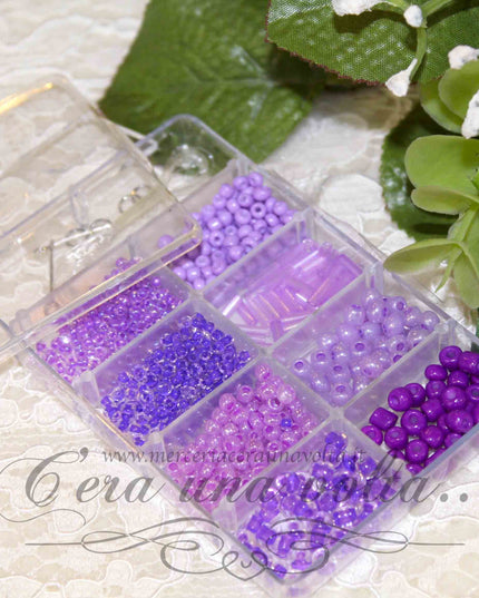 Scatola Perle assortite Viola