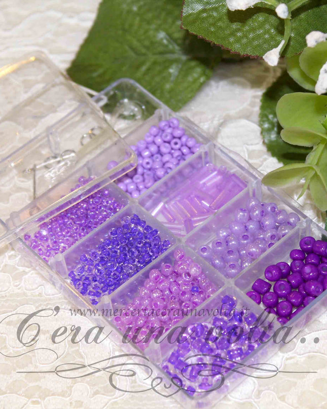 Scatola Perle assortite Viola