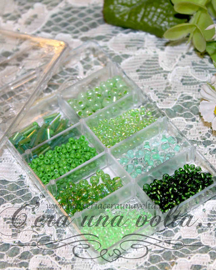 Scatola Perle assortite Verdi
