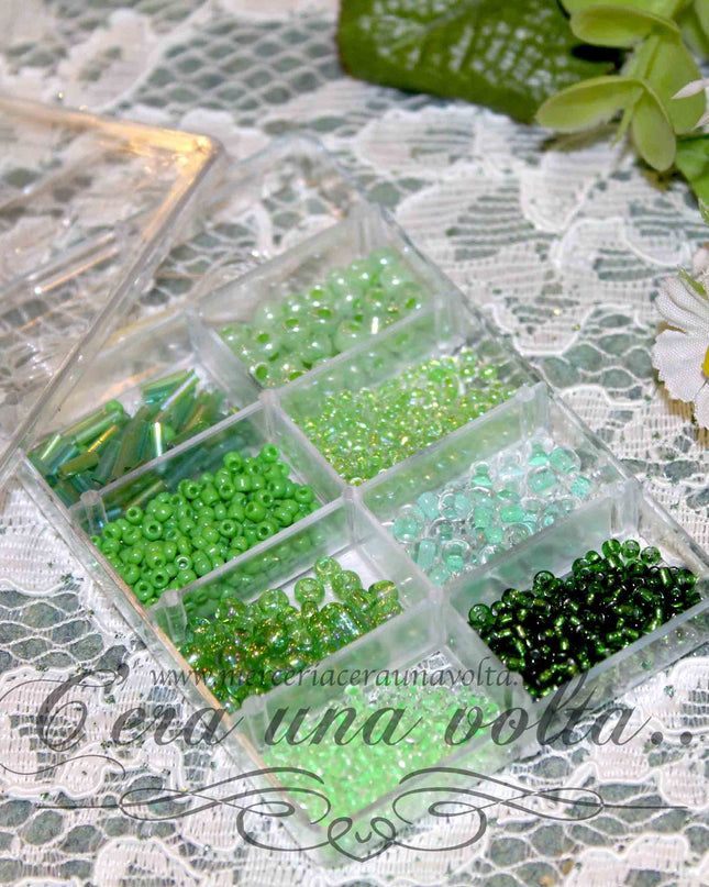 Scatola Perle assortite Verdi